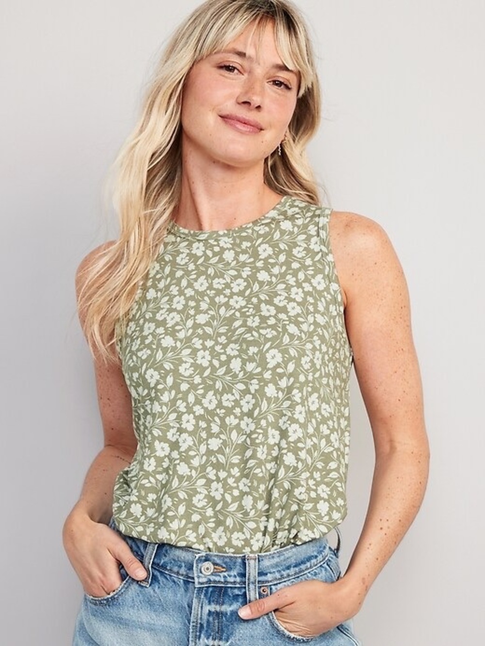Old Navy Luxe Floral Print Sleeveless Tank